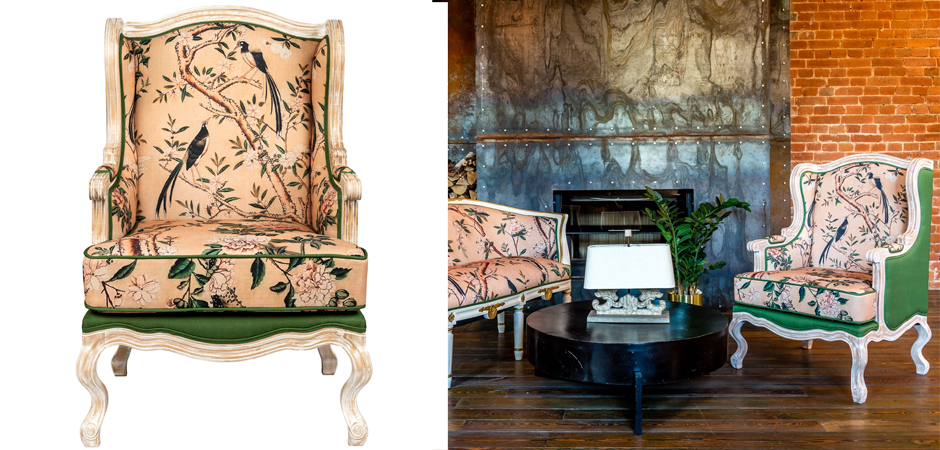 Кресло Beige and Green Chinoiserie Armchair Кресло Beige and Green Chinoiserie Armchair - Loft-Concept в Брянске