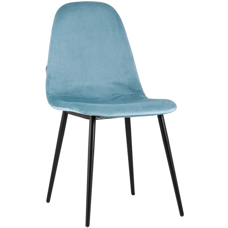 Стул Archie Chair Черные ножки Голубой Велюр Голубой пастельный Черный Стул Archie Chair Черные ножки Голубой Велюр Голубой пастельный Черный в Брянске | Loft Concept