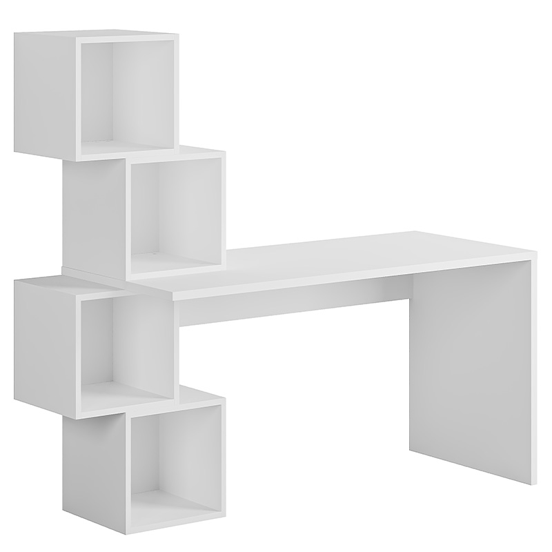 Стол письменный белый с 4-мя открытыми полками BALANCE WHITE Белый Стол письменный белый с 4-мя открытыми полками BALANCE WHITE Белый в Брянске | Loft Concept