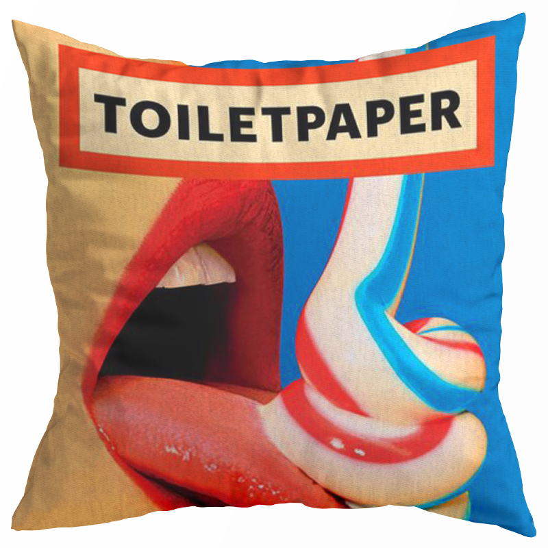 Декоративная подушка Seletti Toothpaste Toiletpaper Мульти Синий Красный Декоративная подушка Seletti Toothpaste Toiletpaper Мульти Синий Красный в Брянске | Loft Concept