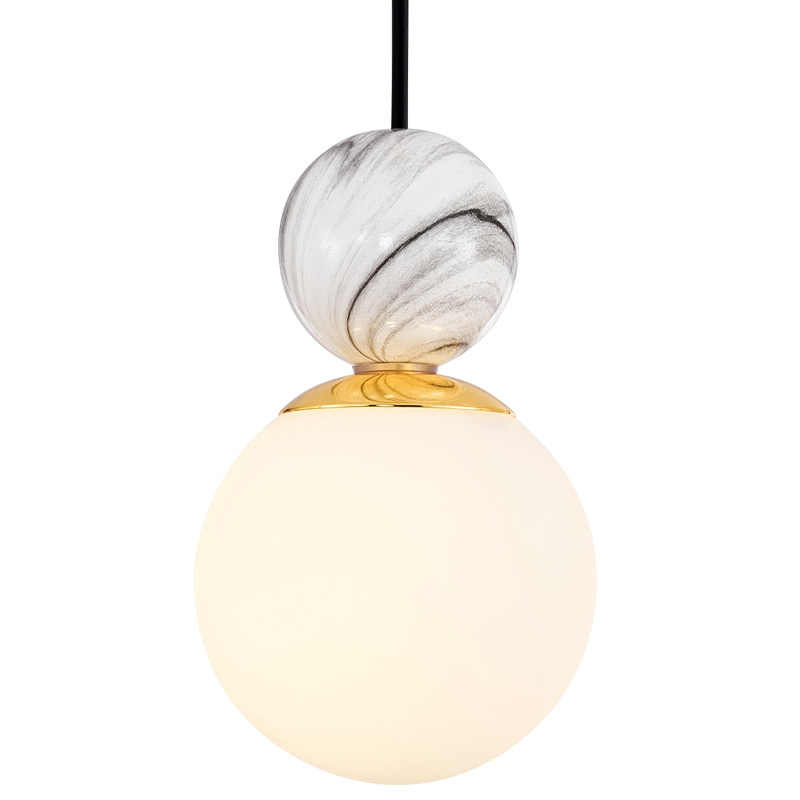 Подвесной светильник White Marble Decor Белый Золотой Черный Белый Мрамор Bianco Подвесной светильник White Marble Decor Белый Золотой Черный Белый Мрамор Bianco в Брянске | Loft Concept