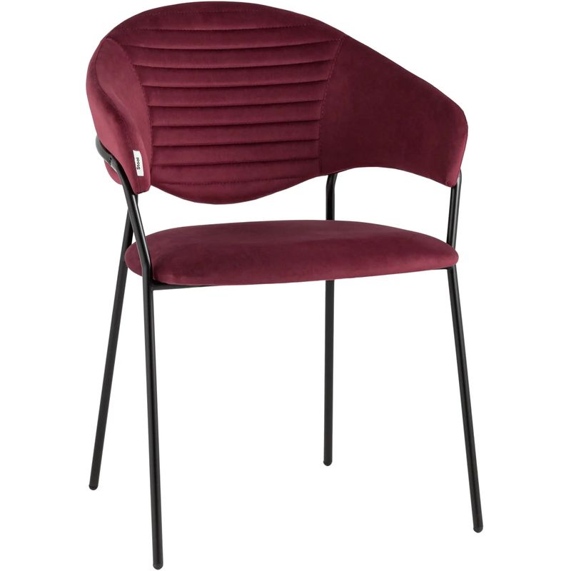 Стул Alexis Chair Малиновый Велюр Бургундский красный Черный Стул Alexis Chair Малиновый Велюр Бургундский красный Черный в Брянске | Loft Concept