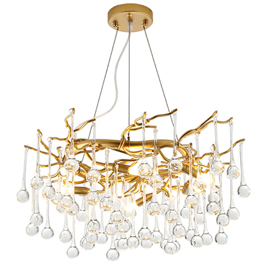 Люстра Droplet Chandelier Золотой Прозрачное Стекло Люстра Droplet Chandelier Золотой Прозрачное Стекло в Брянске | Loft Concept