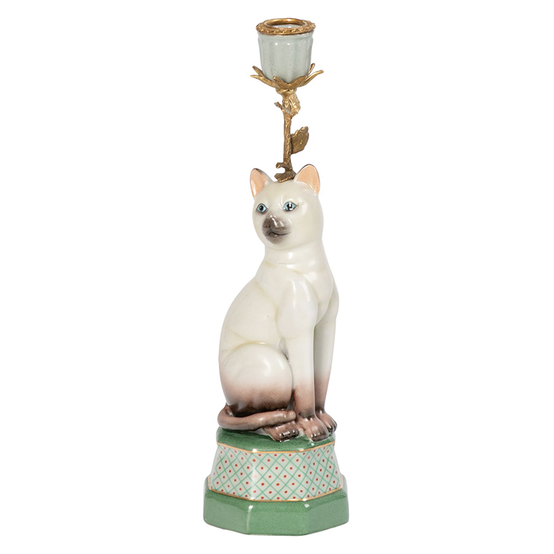 Подсвечник фигурка Кошка Candlestick cat Белый Мульти Подсвечник фигурка Кошка Candlestick cat Белый Мульти в Брянске | Loft Concept