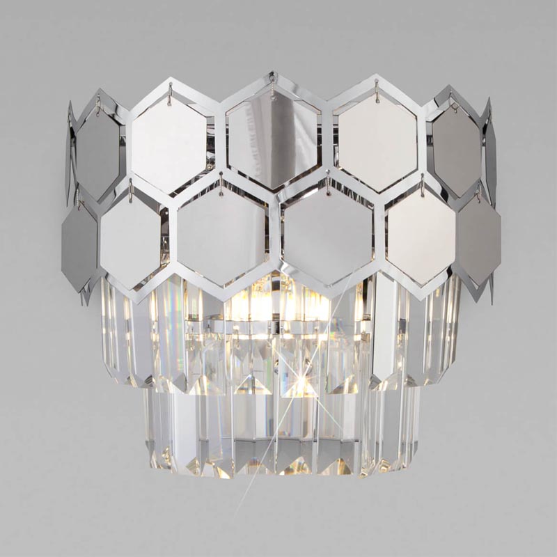 Бра Hanging Hexagon Moira Sconce chrome Прозрачный (Transparent) Хром Бра Hanging Hexagon Moira Sconce chrome Прозрачный (Transparent) Хром в Брянске | Loft Concept