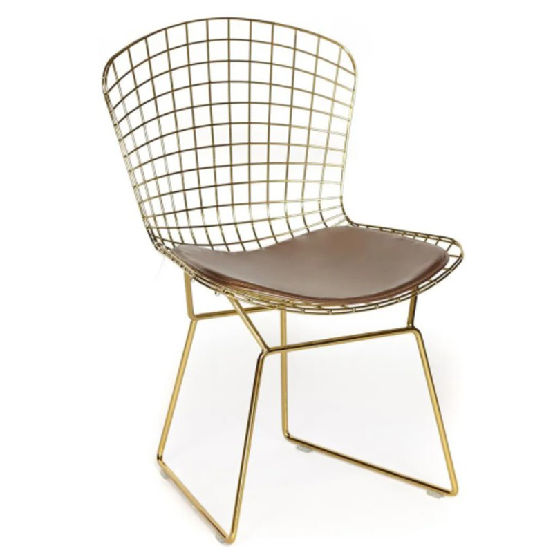 Стул Bertoia Chair Gold Золотой Коричневый в Брянске | Loft Concept 