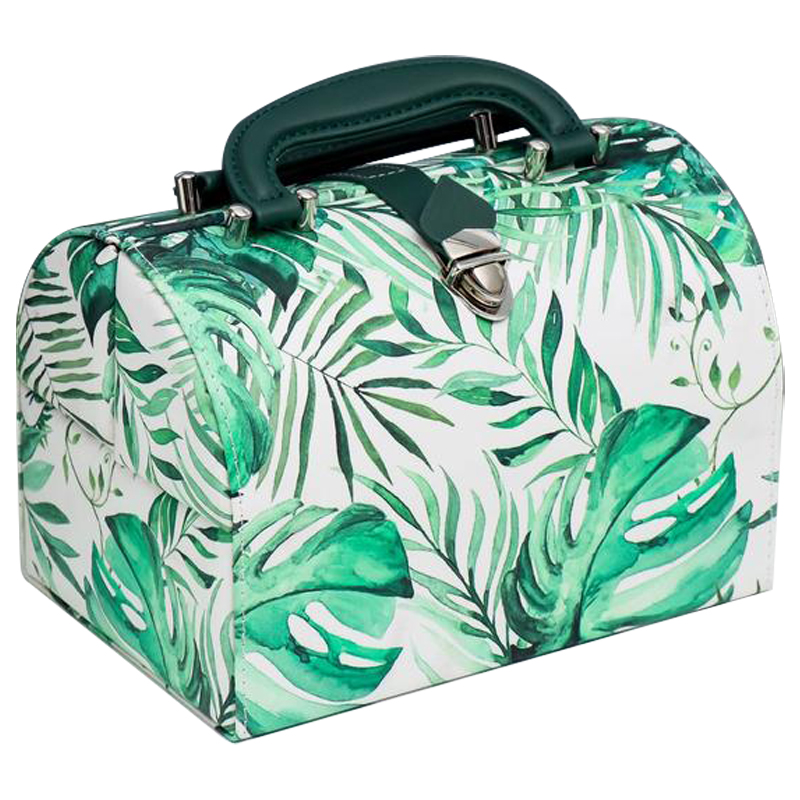 Шкатулка Green Leaves Jewerly Organizer Box Зеленый Белый Шкатулка Green Leaves Jewerly Organizer Box Зеленый Белый в Брянске | Loft Concept