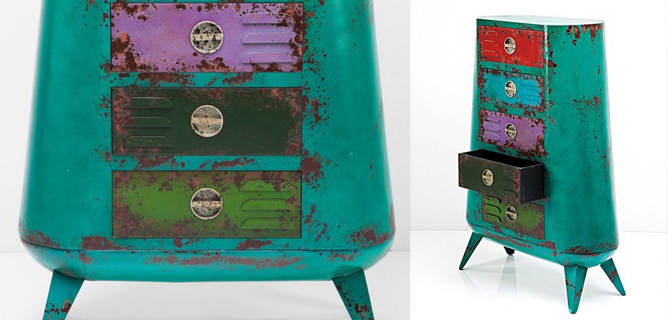 Комод металлический с цветными ящиками Retro Futurismo chest V Комод металлический с цветными ящиками Retro Futurismo chest V - Loft-Concept в Брянске