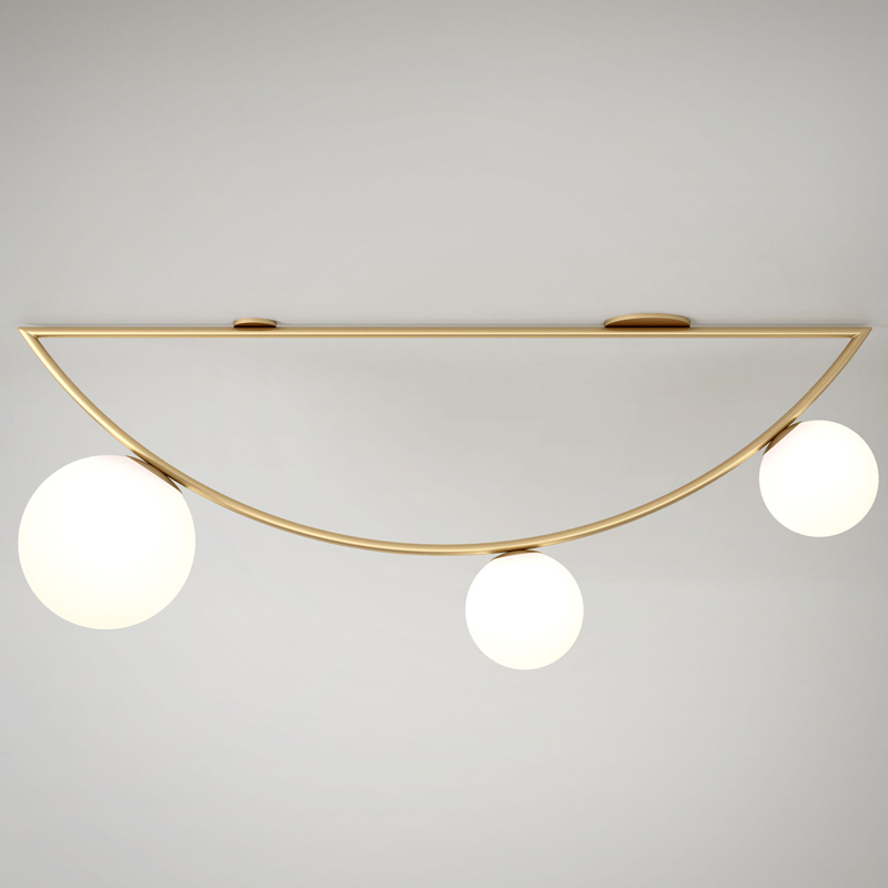 Потолочный светильник Atelier Areti Girlande Ceiling Crescent 3 Латунь Белый Потолочный светильник Atelier Areti Girlande Ceiling Crescent 3 Латунь Белый в Брянске | Loft Concept