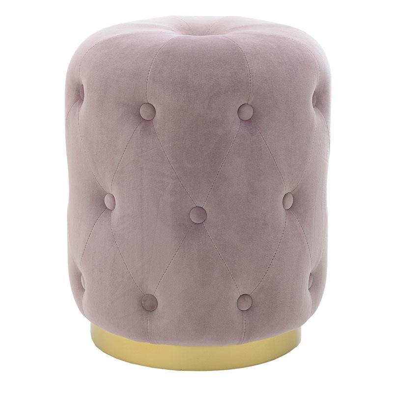 Пуф Capitone Gold Stripe Dusty Rose Дымчатая Роза Золотой в Брянске | Loft Concept 