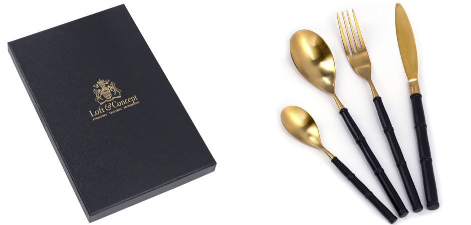 Столовые приборы Bamboo Gold and Black Столовые приборы Bamboo Gold and Black - Loft-Concept в Брянске