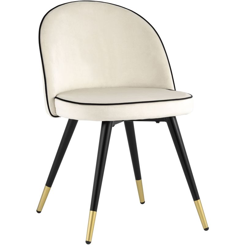 Стул Cooper Chair LUX Молочный Велюр с Черным кантом Молочный Черный Стул Cooper Chair LUX Молочный Велюр с Черным кантом Молочный Черный в Брянске | Loft Concept
