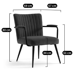 Кресло бархатное с подлокотниками на металлическом каркасе Oriel Retro Armchair в Брянске