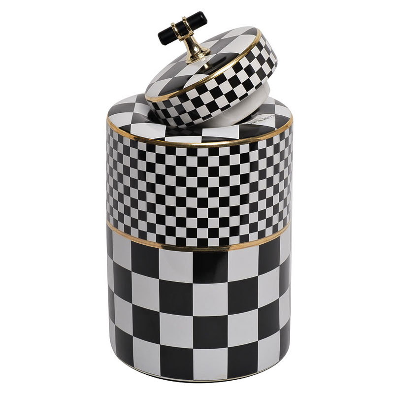 Ваза Chess Vase 26 Черный Белый Золотой Ваза Chess Vase 26 Черный Белый Золотой в Брянске | Loft Concept