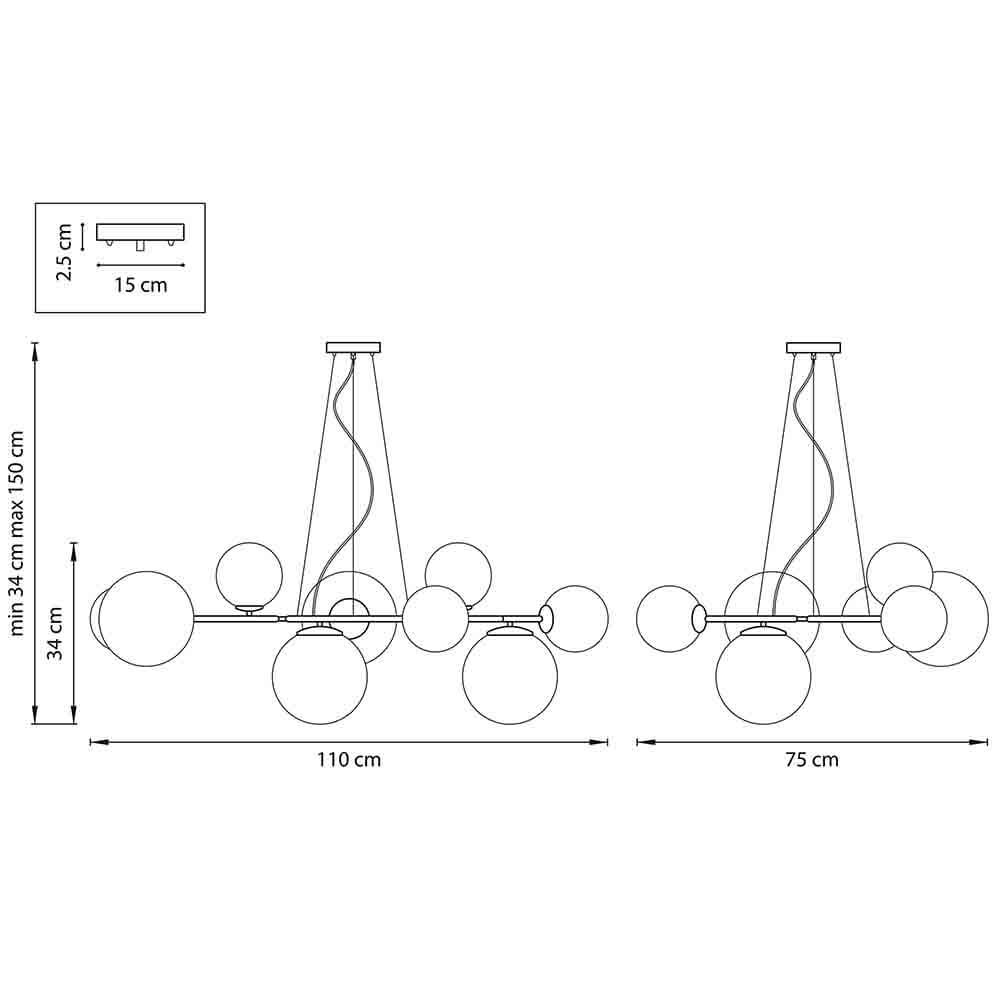 Люстра Bubbles on 4 Rings Chandelier Black в Брянске