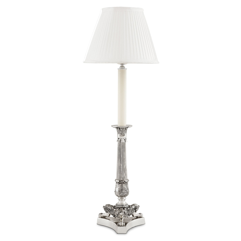 Настольная лампа Eichholtz Table Lamp Perignon Silver Серебряный Белый Настольная лампа Eichholtz Table Lamp Perignon Silver Серебряный Белый в Брянске | Loft Concept