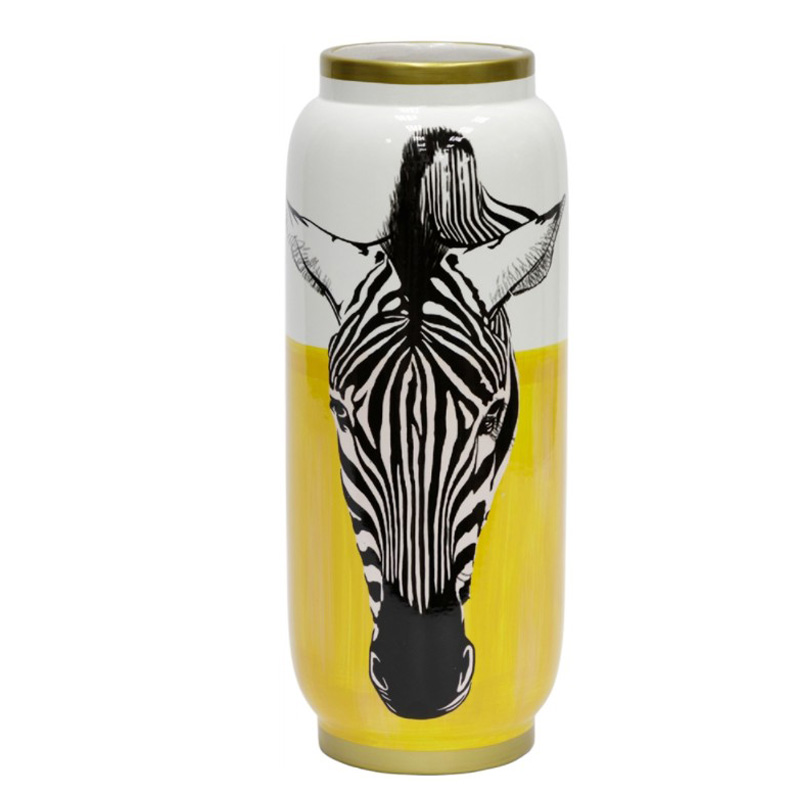 Ваза Zebra head Vase Белый Желтый Черный Золотой Ваза Zebra head Vase Белый Желтый Черный Золотой в Брянске | Loft Concept