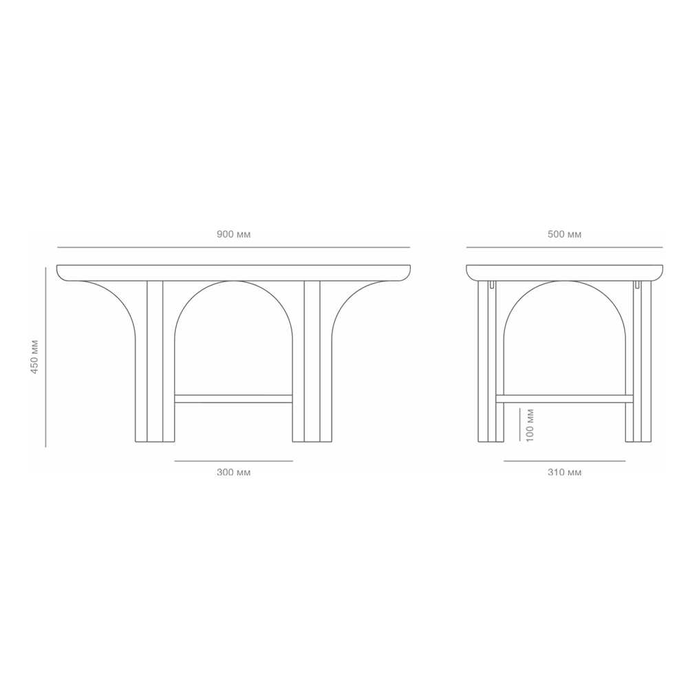 Стол кофейный деревянный с арочным основанием Arch Passage Стол кофейный деревянный с арочным основанием Arch Passage в Брянске