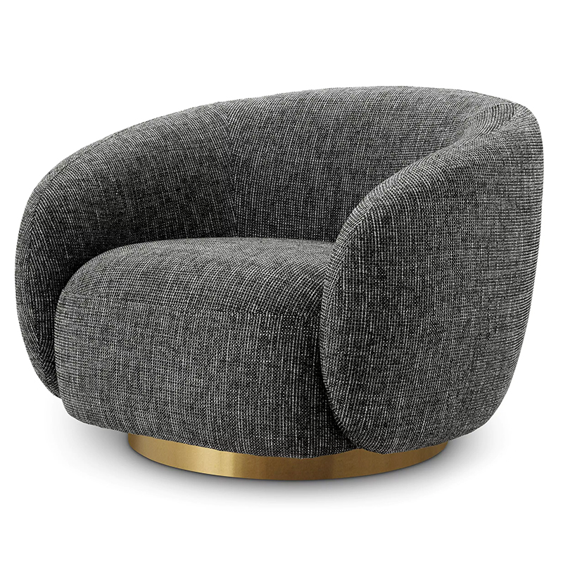 Кресло Eichholtz Swivel Chair Brice Rocat Black Серый Черный Латунь Кресло Eichholtz Swivel Chair Brice Rocat Black Серый Черный Латунь в Брянске | Loft Concept