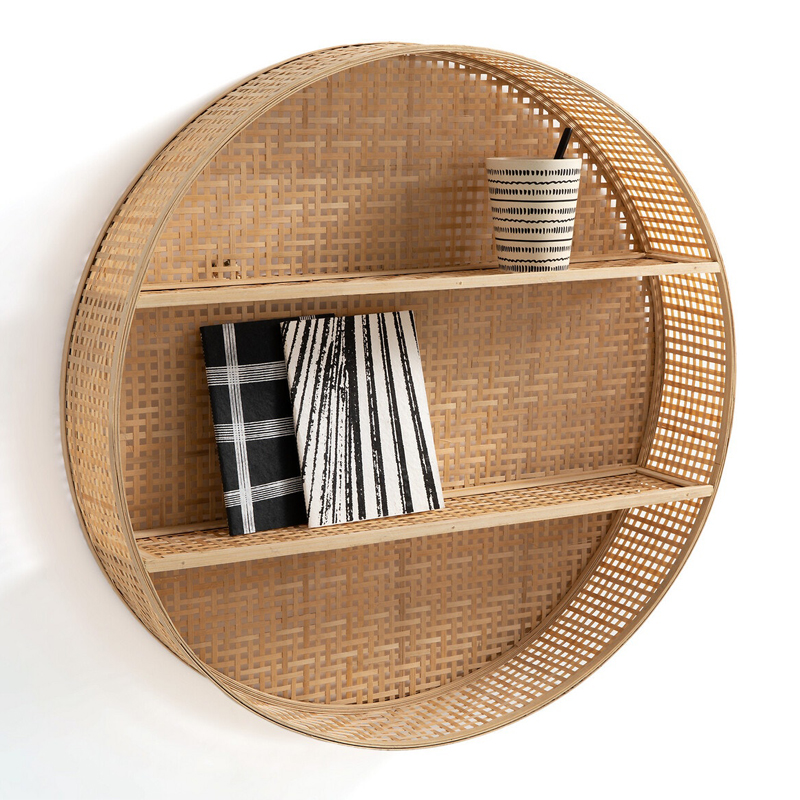 Полка Wicker Bamboo Shelf cells Полка Wicker Bamboo Shelf cells в Брянске | Loft Concept