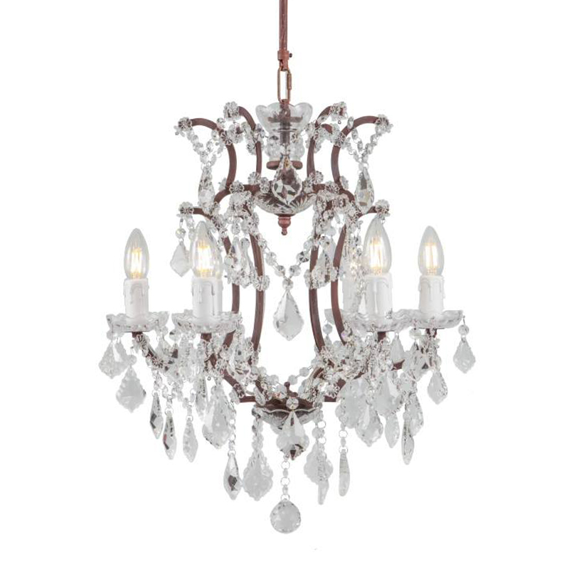 Люстра 19th c. Rococo IRON & CLEAR CRYSTAL Brown Chandelier 6 Коричневый винтаж Прозрачное Стекло Люстра 19th c. Rococo IRON & CLEAR CRYSTAL Brown Chandelier 6 Коричневый винтаж Прозрачное Стекло в Брянске | Loft Concept
