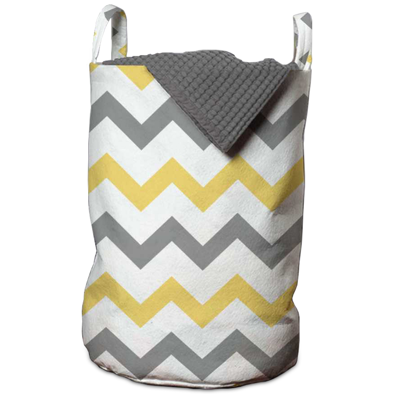 Корзина Mustard and Gray Chevron Basket Горчичный Серый Белый Корзина Mustard and Gray Chevron Basket Горчичный Серый Белый в Брянске | Loft Concept
