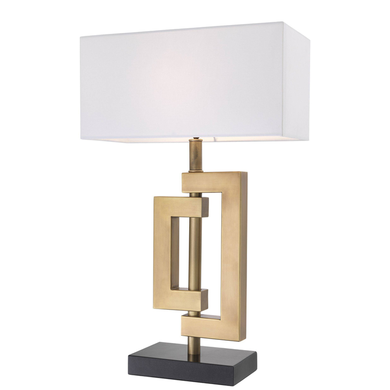 Настольная лампа Eichholtz Table Lamp Leroux brass Белый Латунь Античная полированная Черный Настольная лампа Eichholtz Table Lamp Leroux brass Белый Латунь Античная полированная Черный в Брянске | Loft Concept