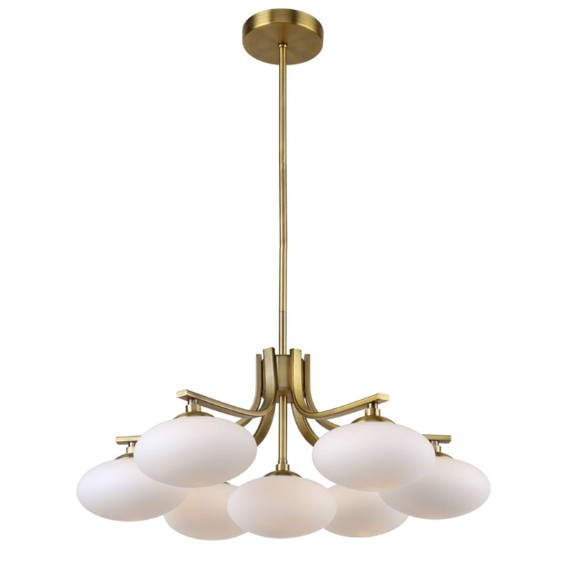 Oval Balls Mushrooms Chandelier 7 Brass Латунь Прозрачный белый Oval Balls Mushrooms Chandelier 7 Brass Латунь Прозрачный белый в Брянске | Loft Concept