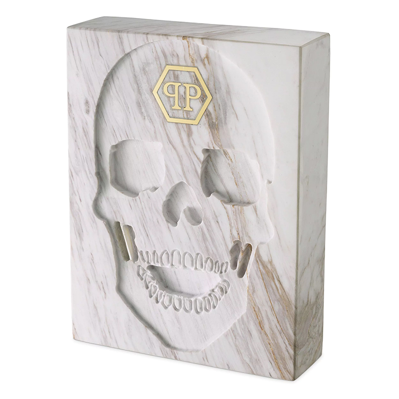 Статуэтка Philipp Plein Marble Skull book Белый Мрамор Bianco в Брянске | Loft Concept 