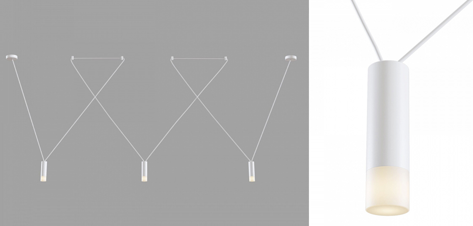 Wireflow LED White Suspension lam 3 патрона Wireflow LED White Suspension lam 3 патрона - Loft-Concept в Брянске