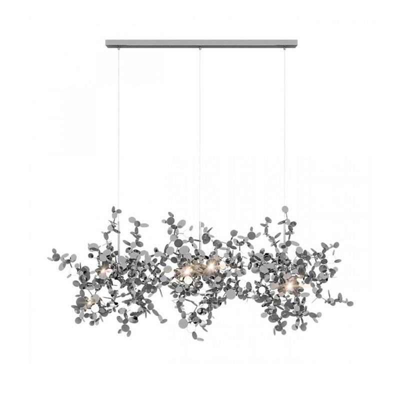 Люстра Terzani Argent Suspension Linear Silver длина 85 см Серебряный в Брянске | Loft Concept 
