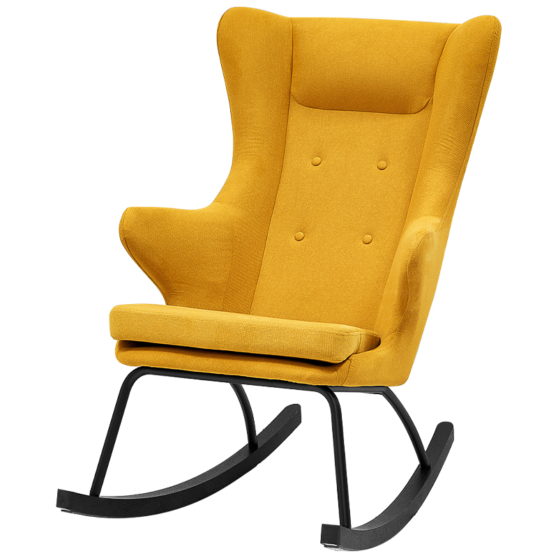 Rocking chair DORIA YELLOW Кресло-Качалка Желтое Желтый Черный Rocking chair DORIA YELLOW Кресло-Качалка Желтое Желтый Черный в Брянске | Loft Concept