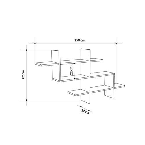 Полка фигурная подвесная цвета антрацит HALIC BOOKCASE ANTHRACITE Полка фигурная подвесная цвета антрацит HALIC BOOKCASE ANTHRACITE в Брянске