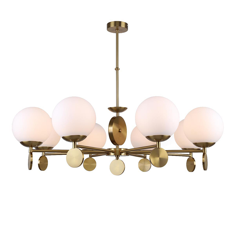 Люстра Kyran Chandelier Bronze 8 Бронза Белый Люстра Kyran Chandelier Bronze 8 Бронза Белый в Брянске | Loft Concept
