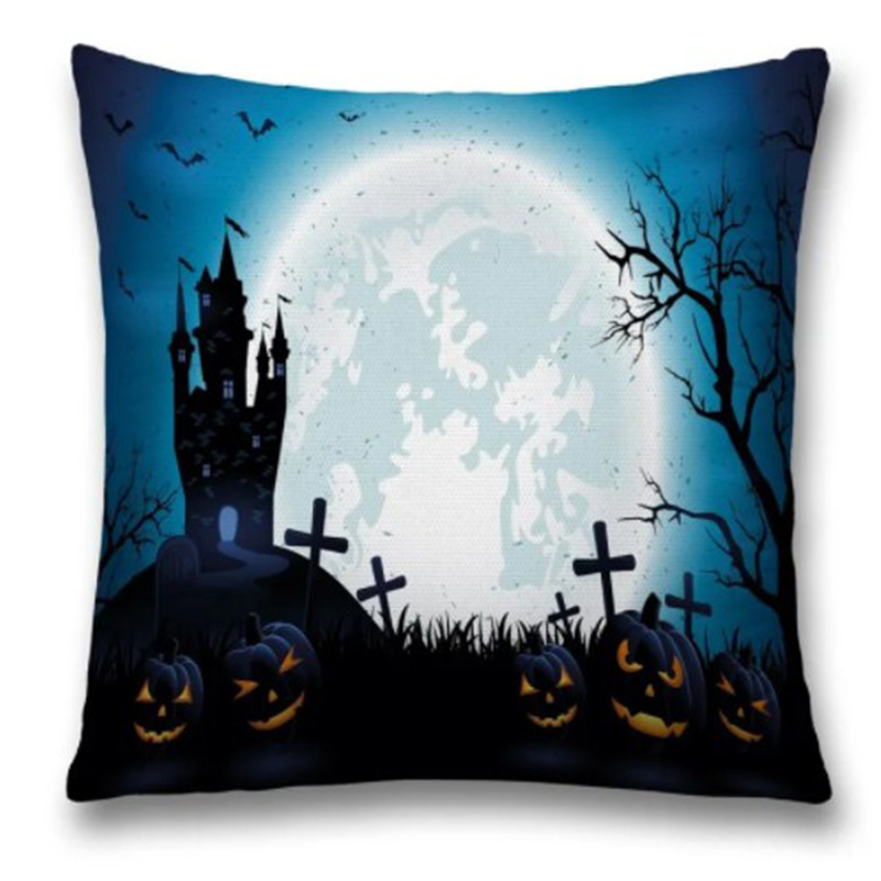 Подушка Halloween Moon Черный Синий Подушка Halloween Moon Черный Синий в Брянске | Loft Concept