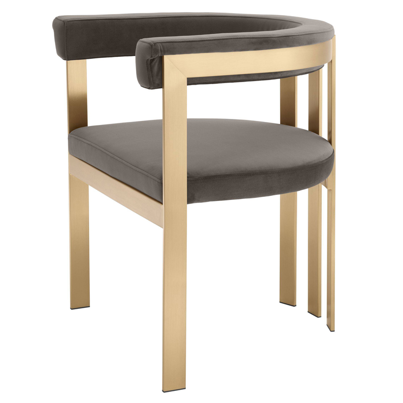 Стул Eichholtz Dining Chair Clubhouse grey Серый Латунь Стул Eichholtz Dining Chair Clubhouse grey Серый Латунь в Брянске | Loft Concept