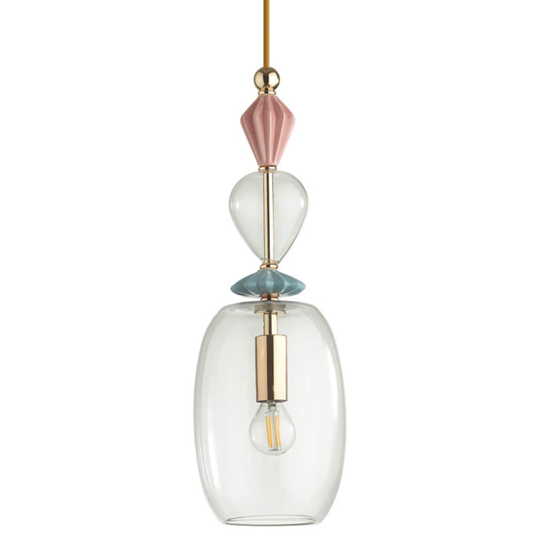 Подвесной светильник Iris Glas hanging lamp candy B Прозрачное Стекло Розовый пастельный Голубой Подвесной светильник Iris Glas hanging lamp candy B Прозрачное Стекло Розовый пастельный Голубой в Брянске | Loft Concept