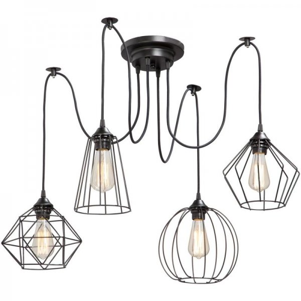 Люстра Loft Industrial 4 wire Cage Differ Pendant  в Брянске | Loft Concept 