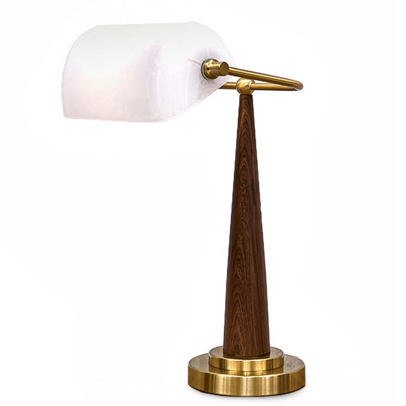 Настольная лампа Ziani Table lamp Белый Коричневый Латунь Настольная лампа Ziani Table lamp Белый Коричневый Латунь в Брянске | Loft Concept