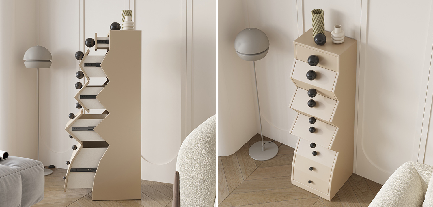 Комод Garton Wooden Forms Chest Of Drawers Beige - фото