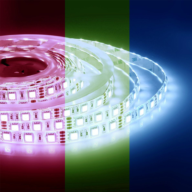 Светодиодная влагозащищенная лента 5М 14,4W/m 60LED/m 5050SMD разноцветная  Белый в Брянске | Loft Concept 