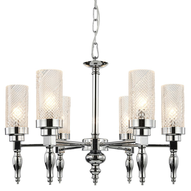Люстра цвета хром Balusters D55 см Хром Прозрачный Люстра цвета хром Balusters D55 см Хром Прозрачный в Брянске | Loft Concept