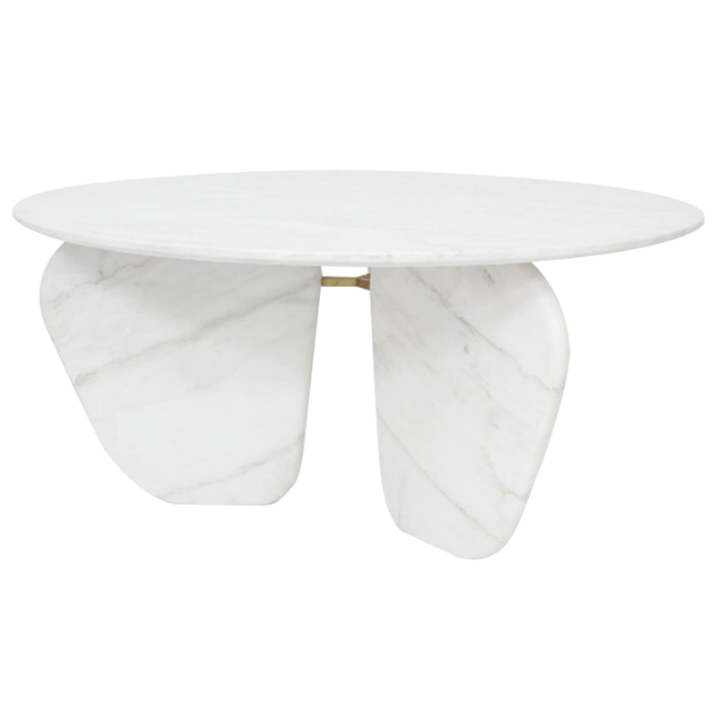 Обеденный стол Hera Dining Table Белый Мрамор Белый Мрамор Bianco Латунь Обеденный стол Hera Dining Table Белый Мрамор Белый Мрамор Bianco Латунь в Брянске | Loft Concept