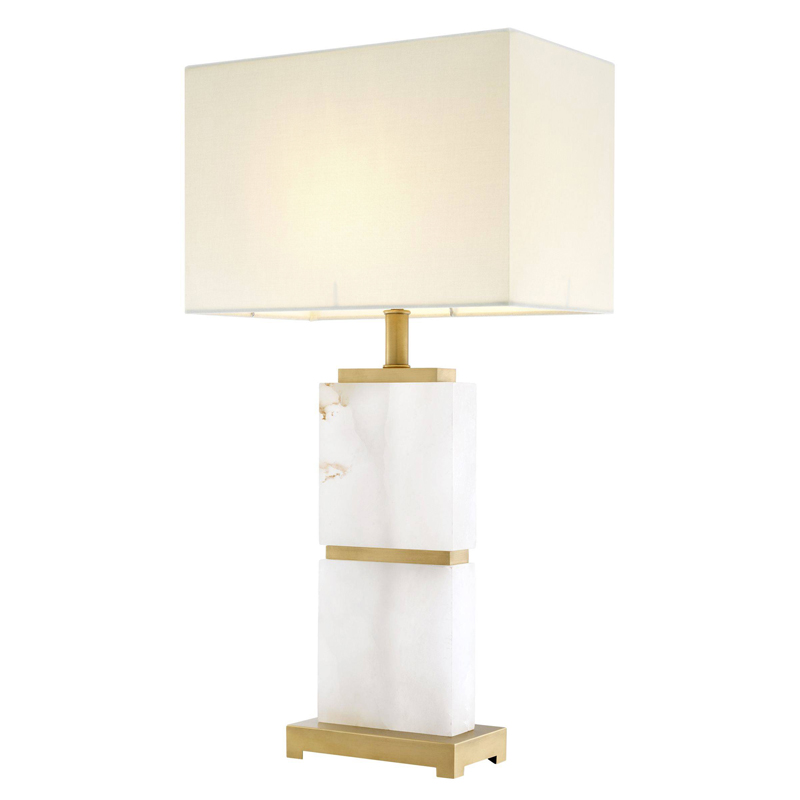 Настольная лампа Eichholtz Table Lamp Robbins Белый Латунь Молочный Настольная лампа Eichholtz Table Lamp Robbins Белый Латунь Молочный в Брянске | Loft Concept