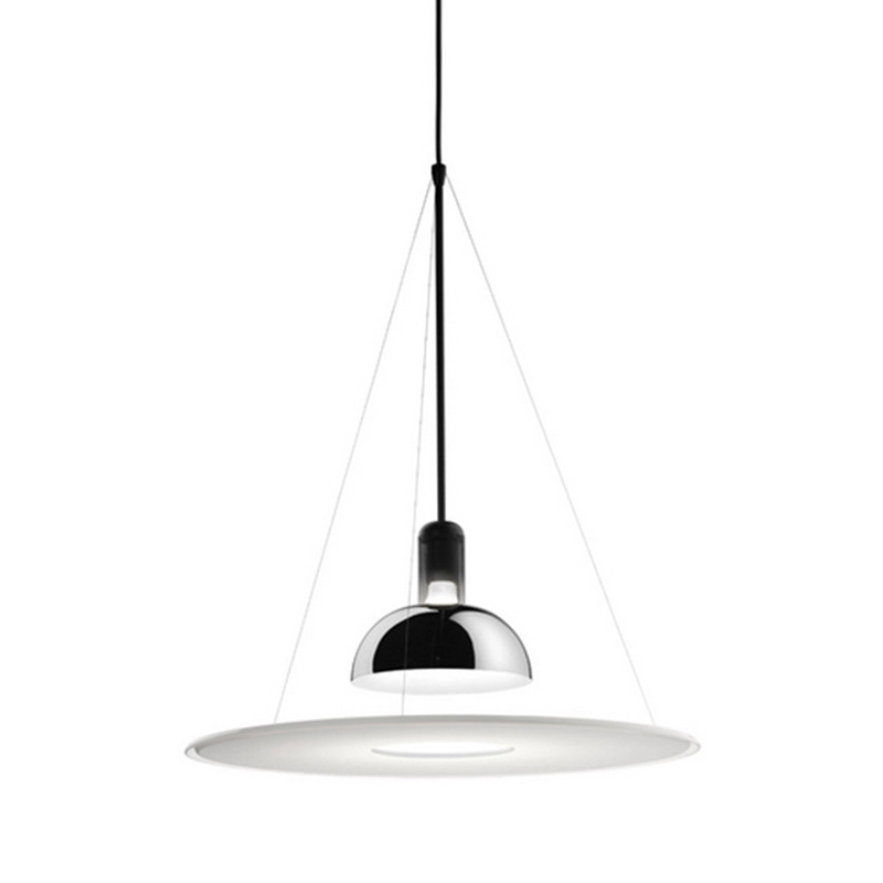Подвесной светильник Flos Frisbi Lamp Сталь Белое матовое стекло в Брянске | Loft Concept 