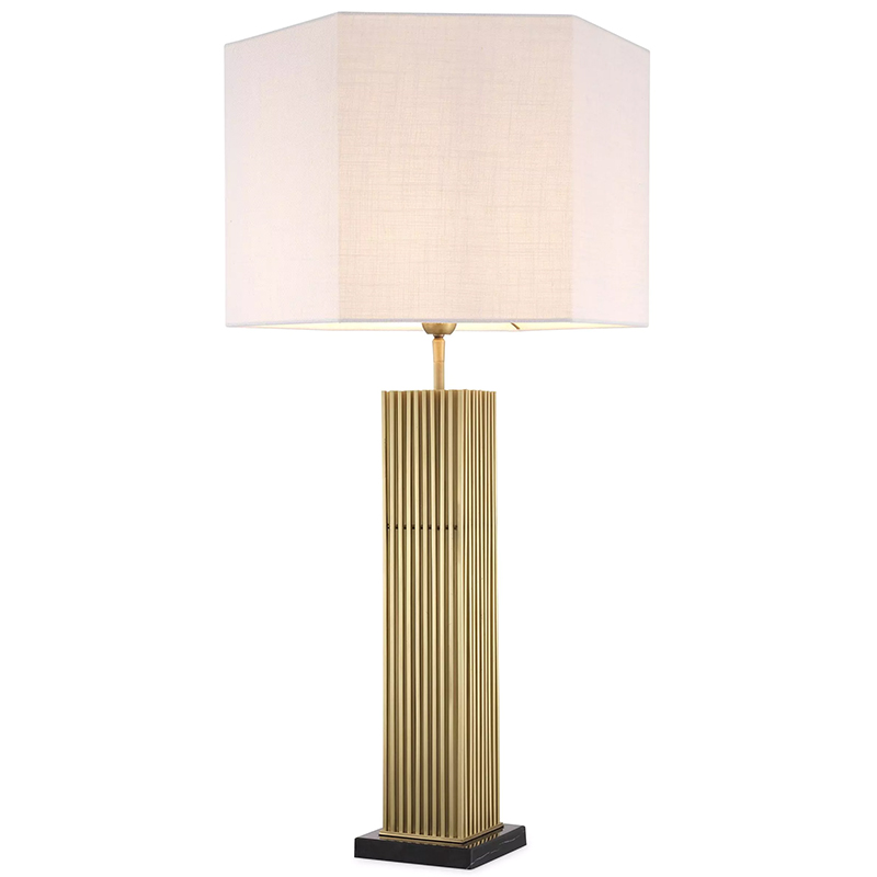 Настольная лампа Eichholtz Table Lamp Viggo Brass Латунь Белый Настольная лампа Eichholtz Table Lamp Viggo Brass Латунь Белый в Брянске | Loft Concept