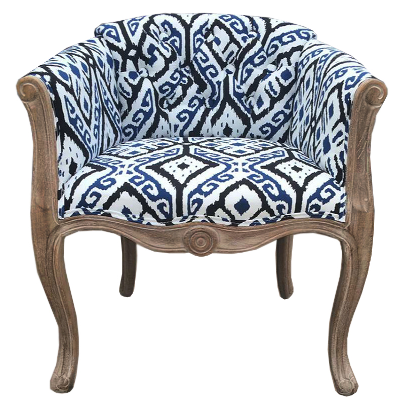 Кресло KELIM Blue Ornament Chair Коричневый Белый Синий Черный Кресло KELIM Blue Ornament Chair Коричневый Белый Синий Черный в Брянске | Loft Concept