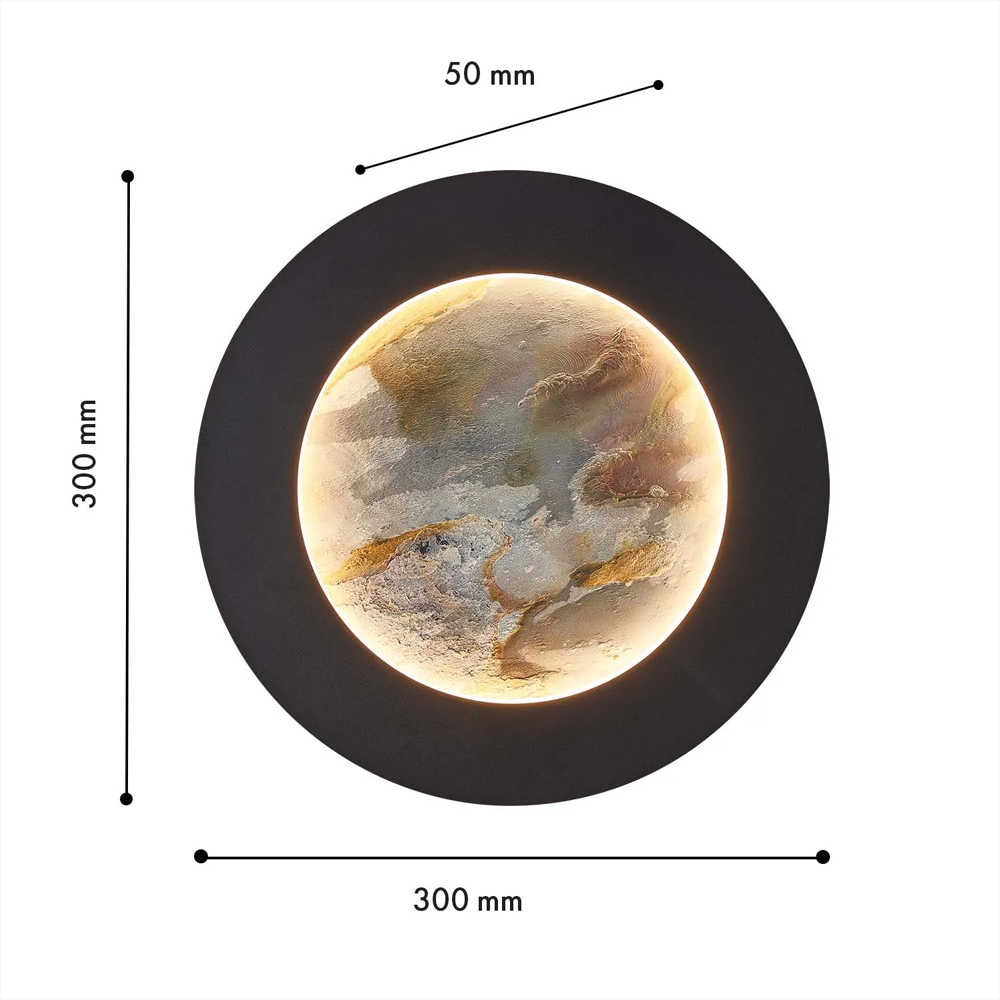 Бра в форме диска черного цвета Borders of Black в Брянске