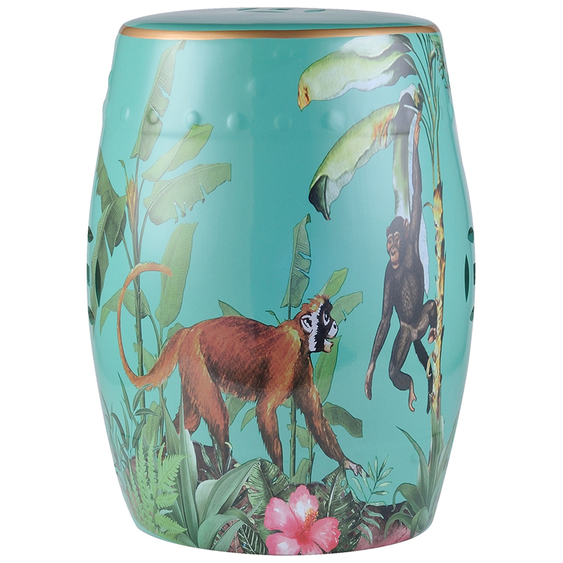Керамический табурет Monkey Tropical Animal Ceramic Stool Turquoise Мульти Бирюзовый Керамический табурет Monkey Tropical Animal Ceramic Stool Turquoise Мульти Бирюзовый в Брянске | Loft Concept