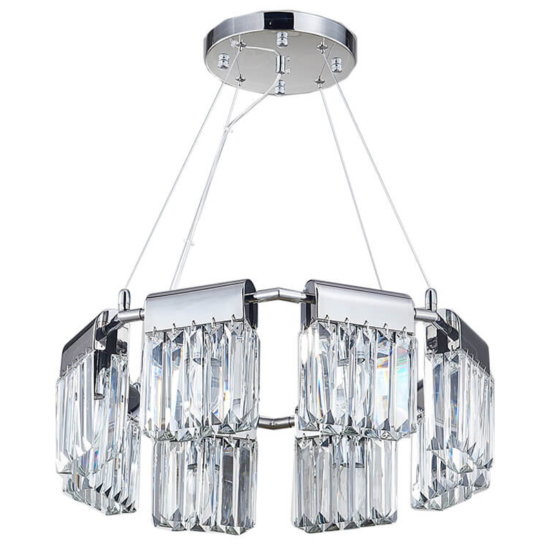 Люстра Crystal Pendants chrome 8 Прозрачное Стекло Хром Люстра Crystal Pendants chrome 8 Прозрачное Стекло Хром в Брянске | Loft Concept